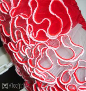 Red White Cyber Nurse Heart Costume Striped TuTu Skirt  