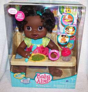   African American My Baby Alive Girl Doll Toy Eats Talks Poops Wets