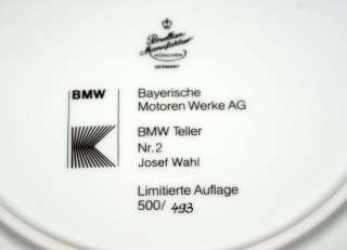 BMW TELLER NR.2/JOSEF WAHL Porzelan Manufaktur München   