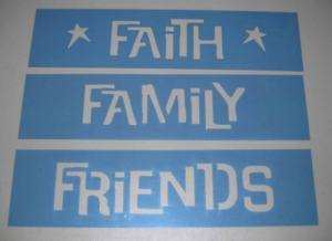 Stencil Faith Family Friends Primitive Country Blocks  