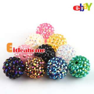  Color Acrylic Resin Rhinestone European Spacer Beads 18mm Hot  