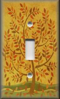 Light Switch Plate Cover   Folk Art   Country Fall Tree  