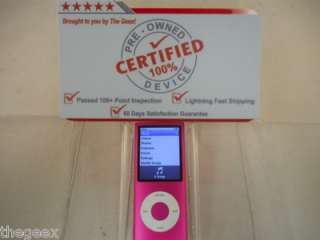 PINK★ Apple iPod Nano (8GB) 4th Gen A1285  Player ★FLAWLESS 