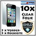 10 x iPhone 4 / 4S Schutzfolien   Display Schutz Folie 