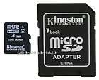 4GB KINGSTON MICRO SD SDHC 4G TF CARD + ADAPTER CLASS 4