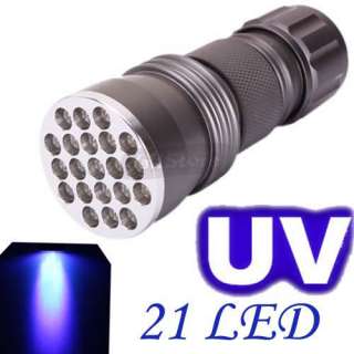 21 UV LED Ultra Violet Flashlight Torch AAA Blacklight  