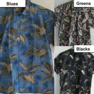 New Mens Casual Hawaiian Shirts Tropical Leaf Print Button Resortwear 