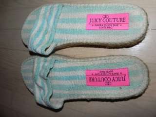 JUICY COUTURE vintage blue terry bag sandals shoes flip flops 8 9 RARE 