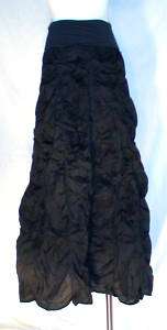 ELAN Shirred Cotton Fold Long Skirt (V401) BLACK S,M,L  