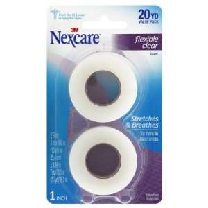  Nexcare Tape, Flexible Clear, 1 Inch, Value Pack 2 rolls 