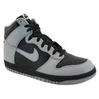 Nike Dunk High Leather Mens High Top Trainers Black Grey  