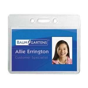  Baumgartens Badge Holder Horizontal 12/Pkg Clear; 4 Items 