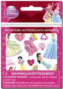   PRINCESS VALENTINES DAY Bitty Bits STICKERS Party FAVORS 8 sheets