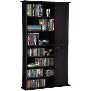   568 CD/288 DVD/BluRay/Games Open and Concealed Storage Electronics