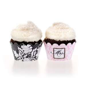  Brocade Bridal Shower Partyware In Pink Cupcake Wraps 