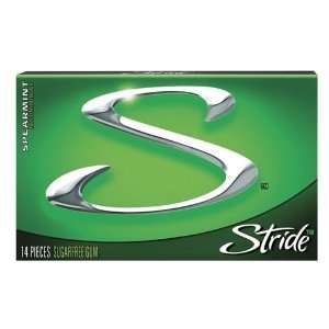  Stride Gum, Individually Wrapped, Sugare Free, Spearmint 