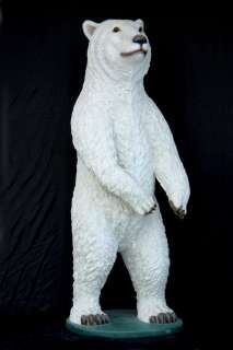White Polar Bear Standing Life Size Statue Replica 7FT  
