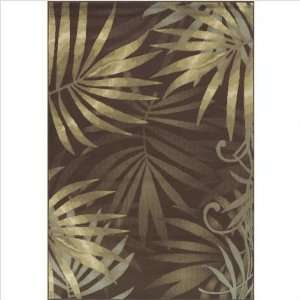   Leaves Chocolate Contemporary Rug Size 411 x 7