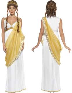 Ladies Helen Of Troy Roman Greek Fancy Dress Costume & Tiara Sizes 8 