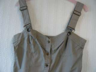 TOPSHOP PLAIN KHAKI PLAYSUIT SIZE UK 12  