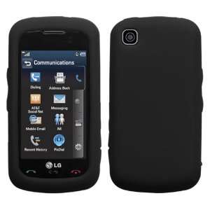   Skin Cover (Black) for LG GT550 (Encore) Cell Phones & Accessories