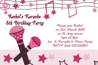 Karaoke Singing Microphone Party Invitations Invites  