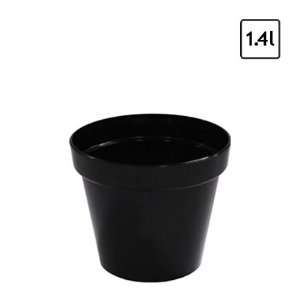 Liter Blumentopf schwarz glänzend H   126 mm Übertopf Pflanztopf 