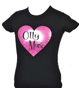 OLLY MURS KIDS BLACK T SHIRT with PINK GLITTER AGE 5 15  