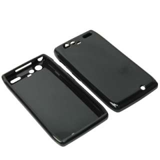 Black Sleeve TPU Gel Skin Cover Case For Verizon Motorola Droid RAZR 