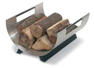 Stunning and contemporary log basket in high grade stainless steel 