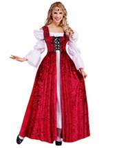 Womens Medieval Lady Lace Up Gown Adult Plus Costume