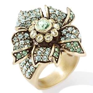 Heidi Daus Petal Passion Flower Design Crystal Ring 