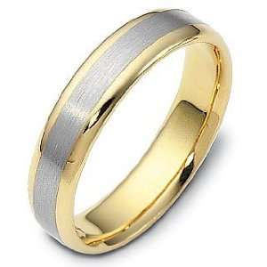   Wide Titanium & 14 Karat Yellow Gold Wedding Band Ring   8.25 Jewelry