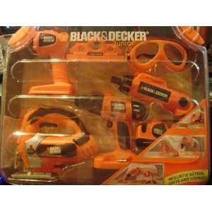 Black Decker Junior Mega Toy Tool Set 42 Piece Kids Work Drill Hat Hammer  New on PopScreen
