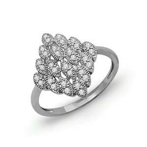   Round Diamond Sqaure Cluster Fashion Ring (1/6 cttw) D GOLD Jewelry