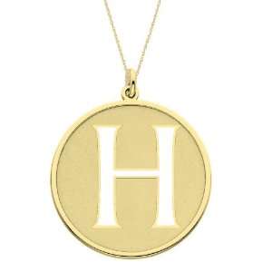 Cutout Disc Initial Pendant in 10K Yellow Gold Jewelry
