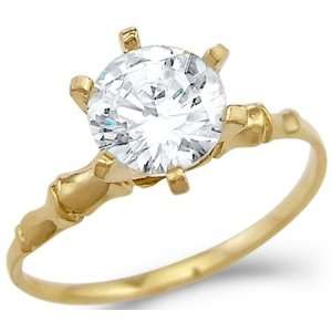   Yellow Gold Engagement Ring CZ Cubic Zirconia Jewelers Mart Jewelry