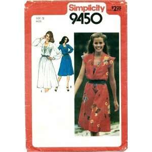  Simplicity 9450 Sewing Pattern Misses Dress with Front Set 
