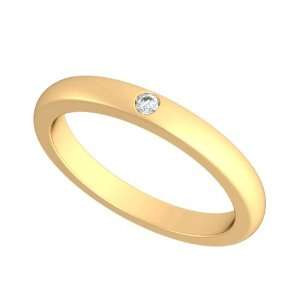 18k Yellow Gold Bezel set Diamond Wedding Band Ring (G H/SI, 0.03 ct 