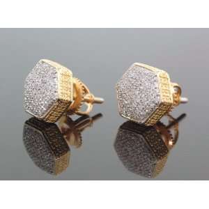  Unisex 0.65ctw Pave Diamond Stud Earrings E3360Y Jewelry