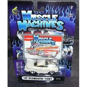   57 PLYMOUTH FURY White Diecast Car 164  Toys & Games  