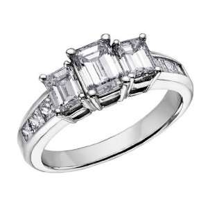   Anniversary Ring 1.5 Carat (ctw) in 14K White Gold , Size 6 Jewelry