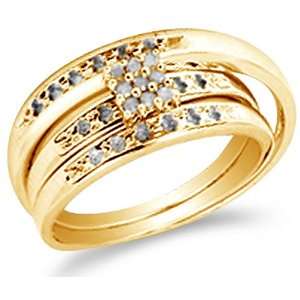  Size 7   10K Yellow Gold Diamond Mens and Ladies Couple His & Hers 