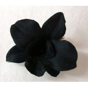  Small 2 Inch Black Orchid Flower Hair Clip Beauty