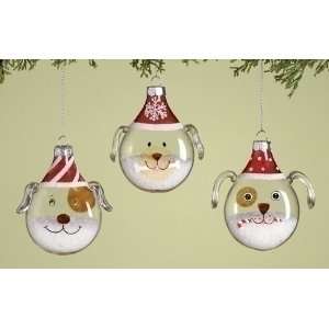   12 Keepsakes Santa Hat Puppy Dog Christmas Ornaments