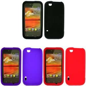   Purple Silicone Skin Case Faceplate Cover for LG Maxx/myTouch Cell