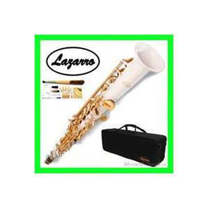  NEW Band White/Gold Soprano Saxophone/Sax Lazarro+11 Reeds 