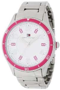   Bezel and Textured White and Pink Dial Watch Tommy Hilfiger Watches