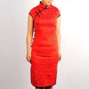 Women Sleeveless Mini Dress Cheongsam Red Available Sizes 0, 2, 4, 6 