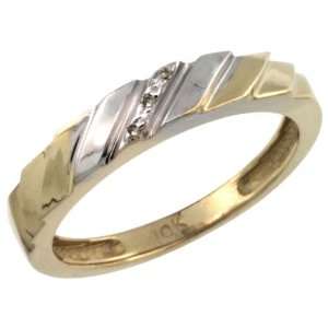 Sterling Silver (Gold Plated) Ladies Diamond Wedding Ring Band, w/ 0 